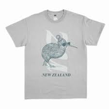 Mens New Zealand T Shirt - Grey- Sunglass Kiwi