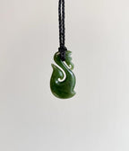 NZ Greenstone Pendant Manaia Koru 50mm