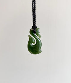 NZ Greenstone Pendant Manaia Koru 50mm