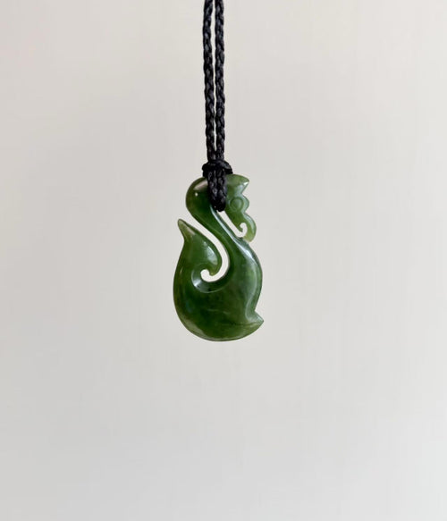 NZ Greenstone Pendant Manaia Koru 50mm
