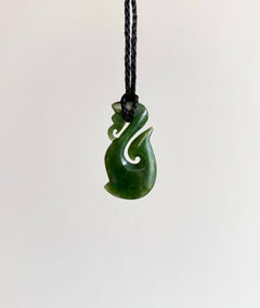 NZ Greenstone Pendant Manaia Koru 50mm