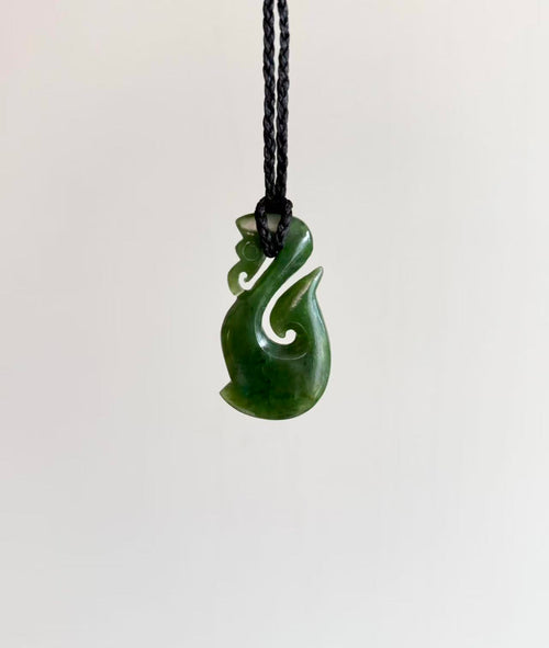 NZ Greenstone Pendant Manaia Koru 50mm