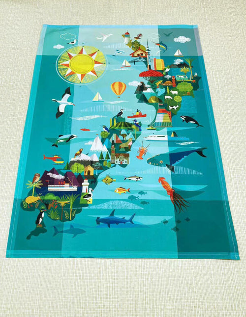 Tea Towel - NZ Map Image