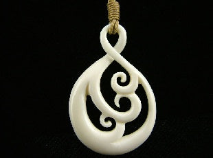 Premier Twist and Koru Bone Carving Pendant