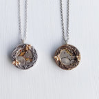 rries and Vines Wreath Pendant with Bee - Brass or Silver