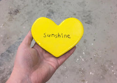 Ceramic Flat Heart Tile - Sunshine Yellow