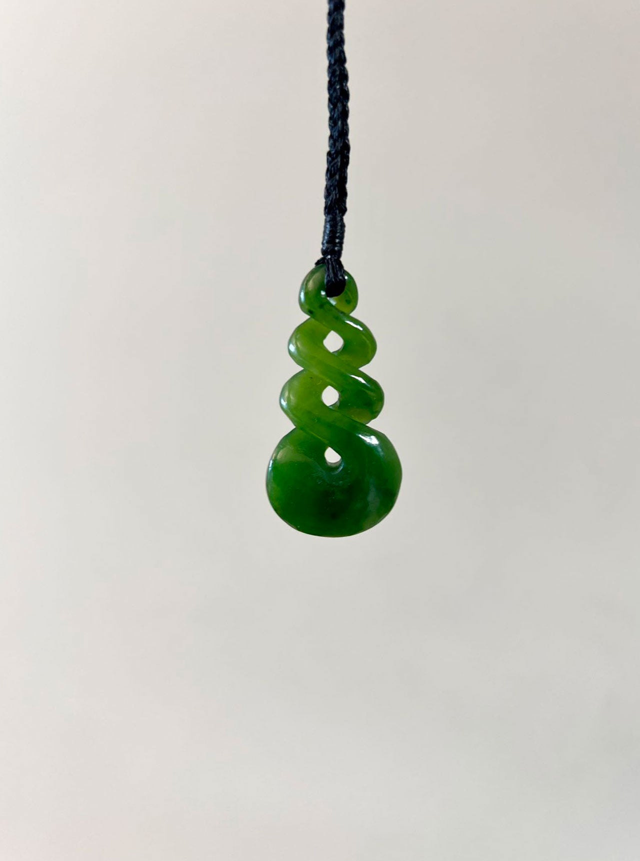 Greenstone Pounamu Pendant Triple Twist 40mm 75mm