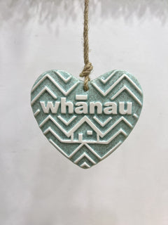 Ceramic Hanging Heart Shape Greensand Small