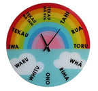 Clock Glass - Te Reo Maori - Rainbow
