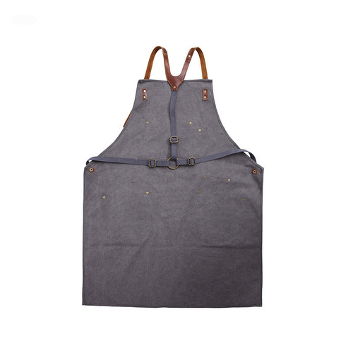 Robust Canvas Apron with Leather Trim