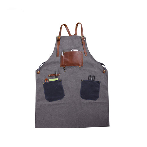 Robust Canvas Apron with Leather Trim