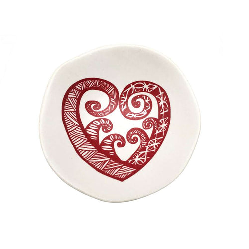 Red Aroha On White - 7cm Porcelain Bowl