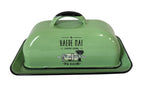 Haere Mai Enamel Butter Dish - Green