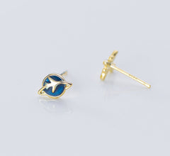 Sterling Silver Fly Me To The Moon Studs