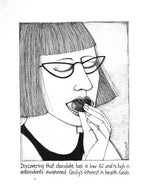 Cecily Cotton Tea Towel - Chocolate Health Good