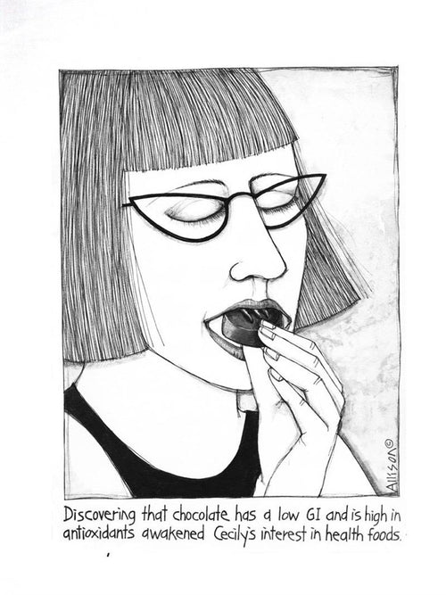 Cecily Cotton Tea Towel - Chocolate Health Good