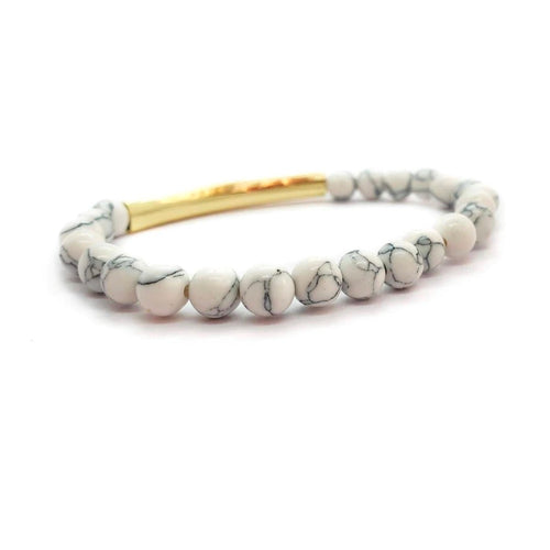 White Howlite Gemstone Bracelet – Mana Wahine