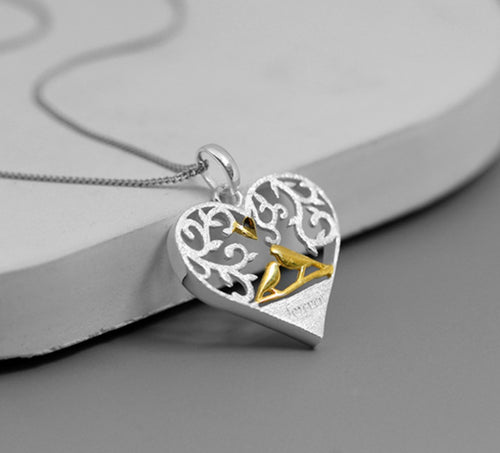 Sterling Silver Necklace - Bird Love