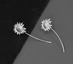 Sterling Silver Earrings - Sunflowers
