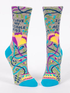 Women's Crew Socks - Love My Asshole Kids