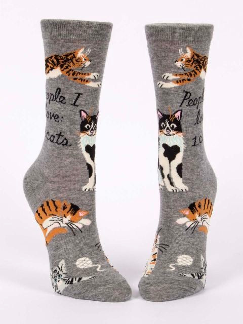 Women's Crew Socks - People I Love: Cats