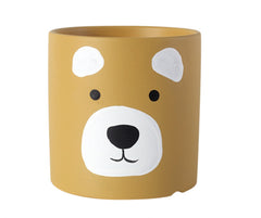 Cute Bear Face Planter - Mustard