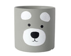 Cute Bear Face Planter - Grey