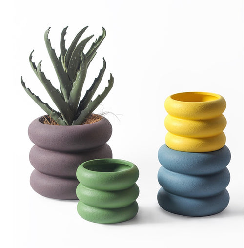 Ceramic Planter Doughnut - Green