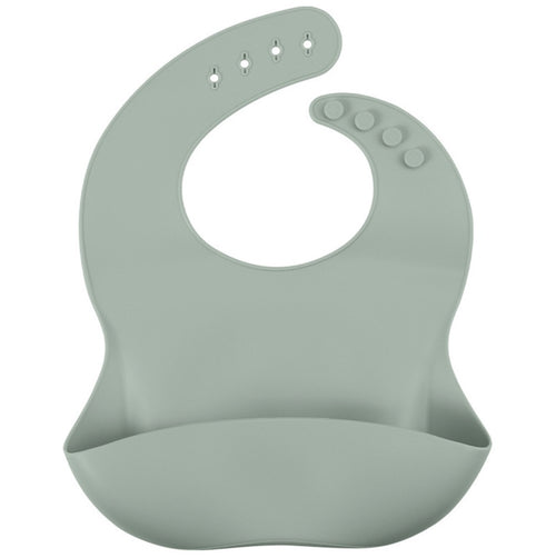 Food Grade Silicone Bib - Grey Green