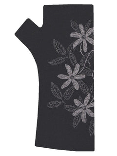 Merino Fingerless Mitten Black Clematis