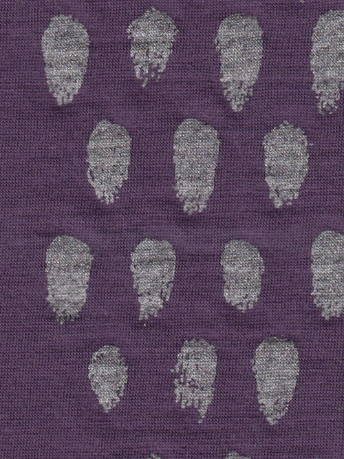 Merino Fingerless Mitten Purple fingerprints lead