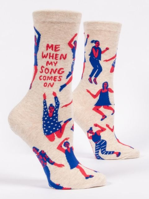 Women's Crew Socks - Me When My Song Comes On