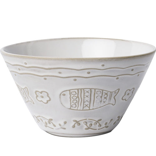 Cream White Ceramic Fish Bowl
