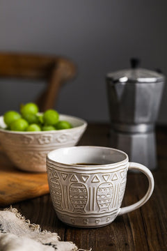 Cream White Ceramic Fish Mug