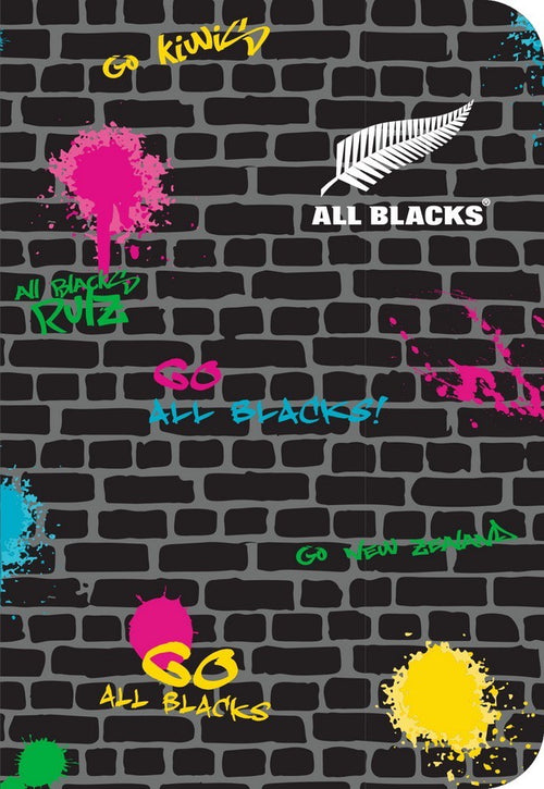 Notebook A6 	 All Blacks Graffiti  (Lined Pages)