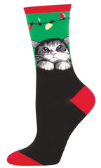 Women's Socks - Purrty Lights - Green