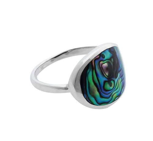 Sterling Silver Ring - Large Oval Paua