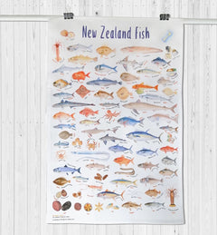 New Zealand Fish Cotton Tea Towel