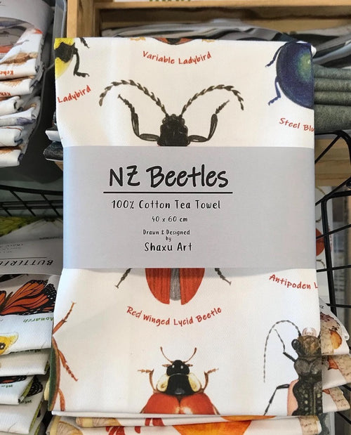 Beetles  Cotton Tea Towel