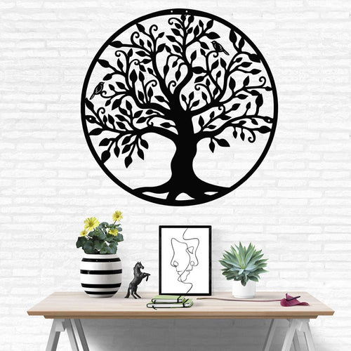 Metal Circle Wall Art - Tree of Life 28cm