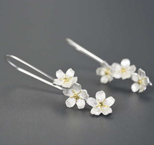 Sterling Silver Earrings with Hook - Manuka Flowers