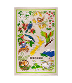 Linen Cotton Tea Towel - Tui Natural Flax Birds