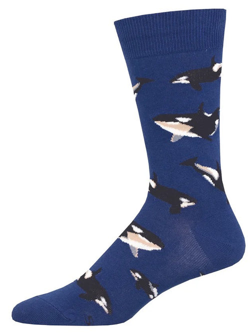 Men Socks - Whale Hello There - Blue