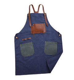 Robust Canvas Apron with Leather Trim