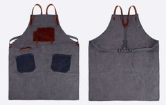 Robust Canvas Apron with Leather Trim