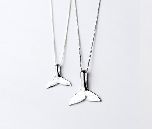 Sterling Silver Necklace - Whale Tail Plain