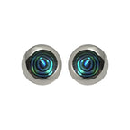  Sterling Silver Studs - Round Paua 8mm