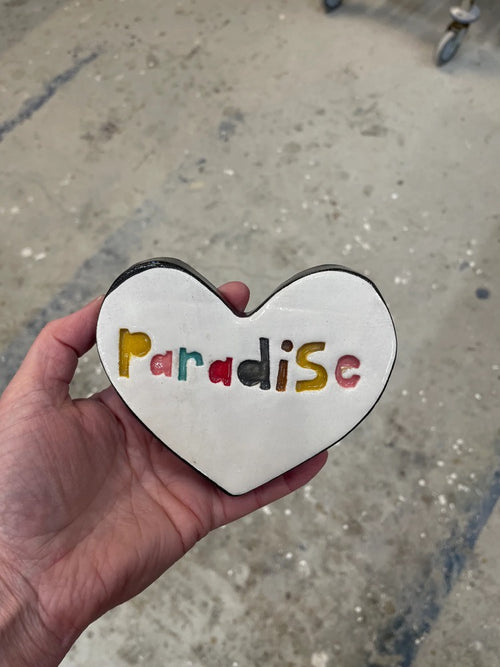 Ceramic Flat Heart Tile - Paradise