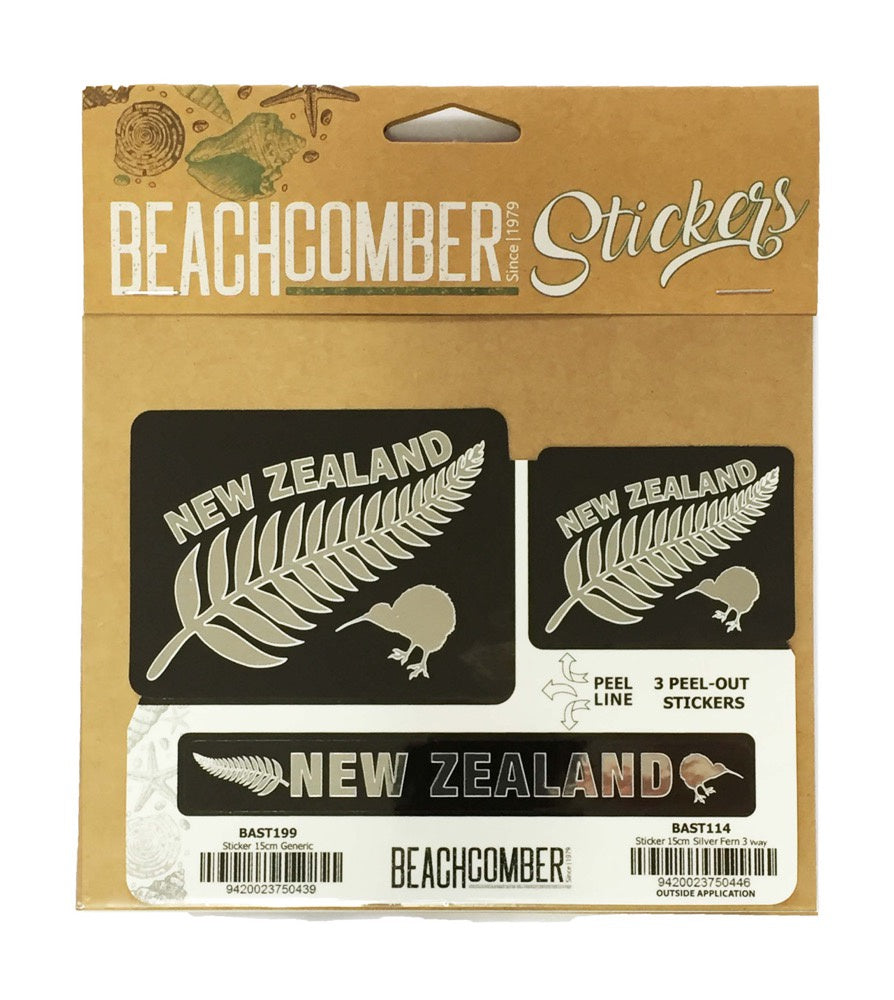 Waterproof Sticker 15cm Silver Fern 3 way – gecko in the village