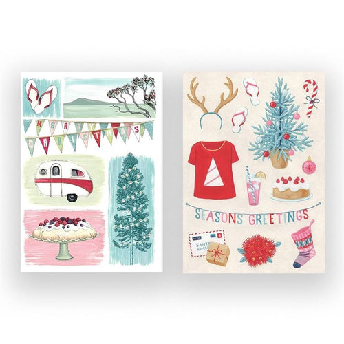 Christmas notecard - Pavlova & Christmas Icons Tree 8 Pkt